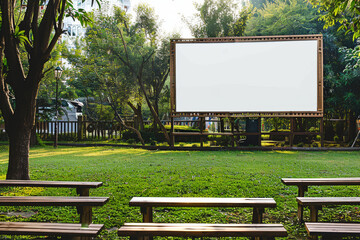 Large Screen Displaying in the Middle of a Park