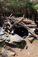 Hiking trail to Mulhacen peak in the spring in Sierra Nevada National Park, Spain