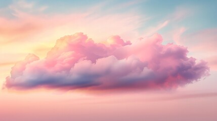 A large pink cloud in the sky