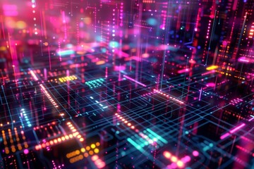 Fototapeta premium Abstract tech grid