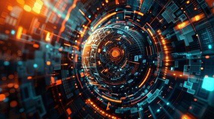 Obraz premium Abstract tech sphere