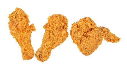 Fried chicken isolated on transparent background. PNG