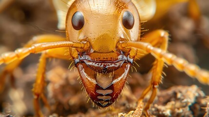 A closeup of a termite worker s mandibles