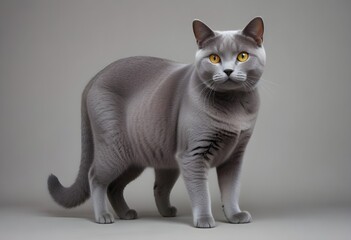 Obraz premium Chartreux Cat Breed Isolated gray