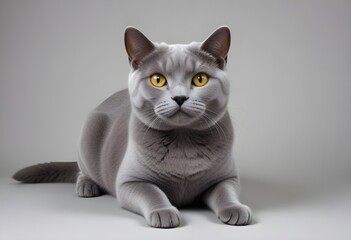 Obraz premium Chartreux Cat Breed Isolated gray