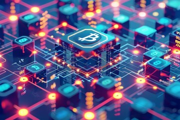 Blockchain consensus mechanisms top view illustrating validation processes technology tone Complementary Color Scheme