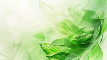 Abstract green background with soft gradients and copy space for eco-friendly message,