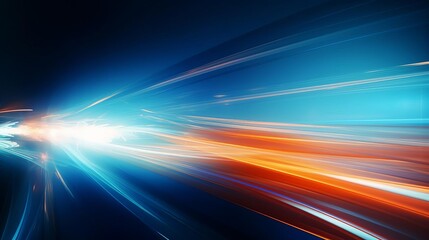 Blue and orange abstract light streaks