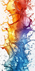 A colorful water splash, phone wallpaper - Generative AI