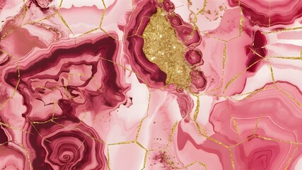Elegant Pink Marble with Gold Watercolor