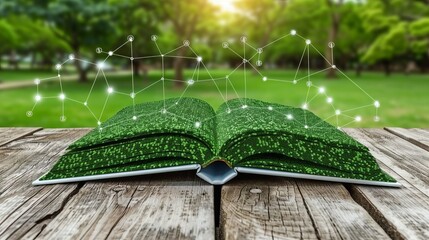 Open book symbolizes world book and copyright day celebration   abstract concept