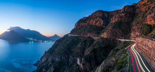 Sunset on Chapmans Peak Drive, Cape Town South Africa
