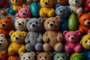 Colorful Companions: Teddy Bear and His Building Blocks
