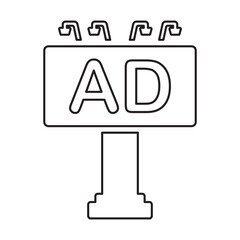 Advertising Billboard Icon Line Vector graphics