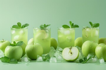 A refreshing green apple drink 