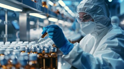 The scientist is meticulous in the lab, prioritizing safety, precision, and professionalism for accurate research. Health and safety are key aspects of experiments in the work environment