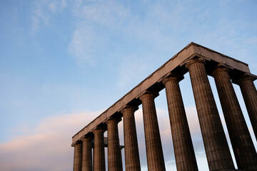 Edinburgh Scotland: 13th Feb 2024: Carlton Hill lookout point at sunset. No people