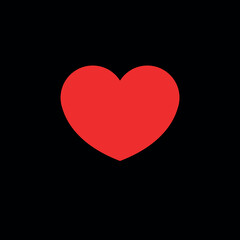 Red heart on a black background, design for Valentine's Day