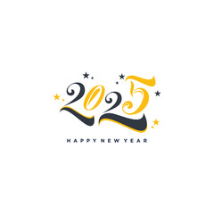 Vector happy new year 2025 logo design new year 2025 text design template Premium Vector
