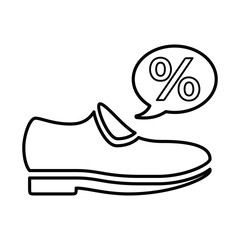 Shoes Discount Icon Line Vector graphics