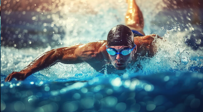 person swimming in water