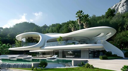 Embracing Tomorrow: Captivating Futuristic Architecture in the Modern Metropolis - Illuminating the Urban Landscape with Innovation and Style. [Stock Photo: A_futuristic_contempo-14E18.jpg