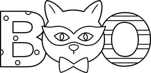 Halloween BOO outline vector