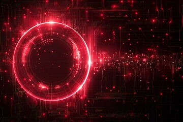 Electronic technology background red circle with dots royalty free