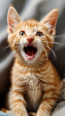 happy Red kitten