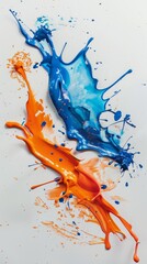 Orange and blue paint splash
