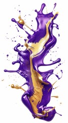 Purple and gold paint splash