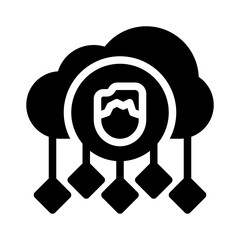 cloud computing glyph icon
