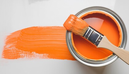 open orange paint can 
