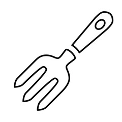 Garden Fork Icon Line Vector graphics