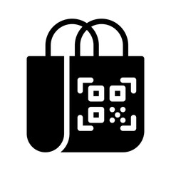 Obraz premium qr code glyph icon