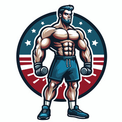 Fitness Bodybuilder vector design man