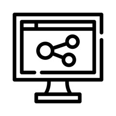monitor line icon