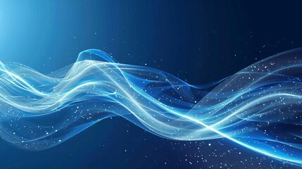 abstract blue wave technology mobile and web banners global cyber network connectivity concept digital illustration