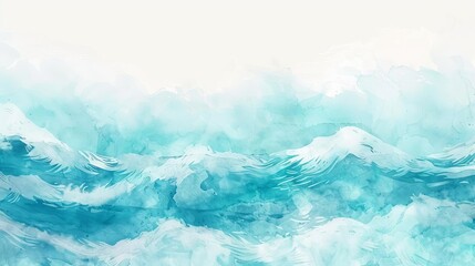 Obraz premium abstract ocean wave texture pastel blue watercolor background summer banner
