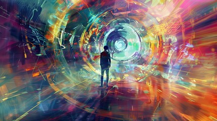 adhd mindscape vivid representation of focus distraction and brain functioning cognitive condition concept abstract digital art