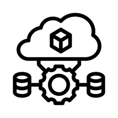 cloud data line icon