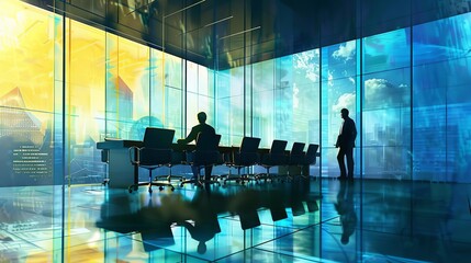 attorneyclient consultation in modern conference room digital illustration