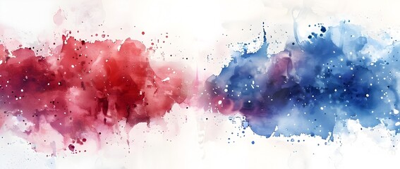 Obraz premium Vivid Watercolor Splatters Forming Mesmerizing Abstract Composition