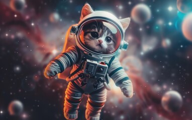 Fototapeta premium Cosmic Feline Explorer
