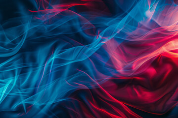 Abstract Colorful Smoke Wave Background with Red and Blue Light Effects