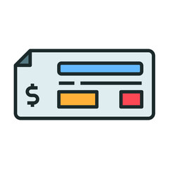 Bank check icon. Icons about banking and finance