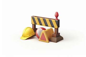 Illustration concept about site under construction on white background, website error with page not found.