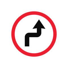 Double Curve First to the Right Then to the Left Traffic Sign