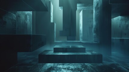 enigmatic 3d abstract composition with dark mysterious ambiance 3d illustration