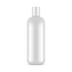 Tall Plastic Bottle Mockup For Shampoo And Other Cosmetic Products, Isolated On White Background. Vector Illustration